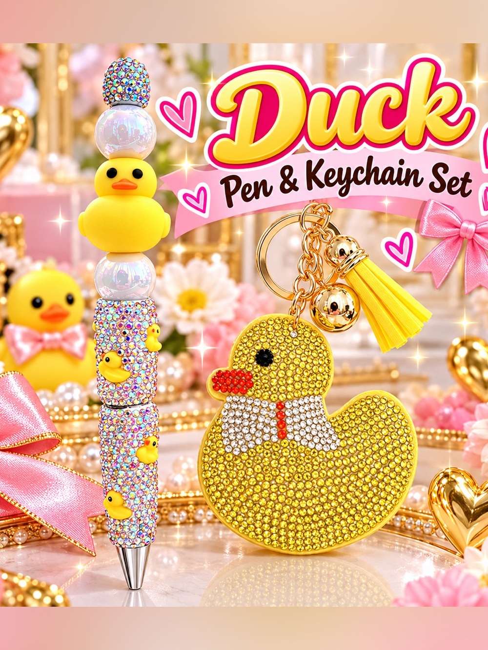 🦆 Pen & Keychain set